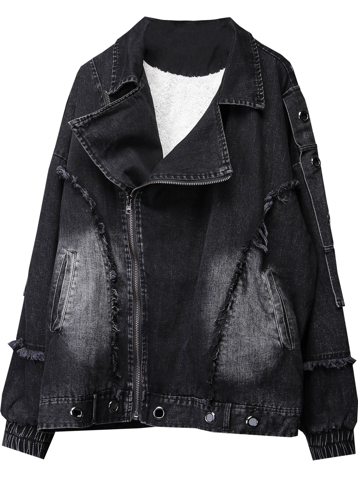 Oversized Long-Sleeve jeans Top