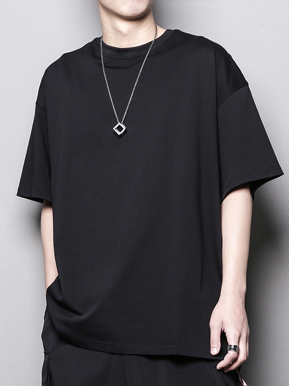 Fake-Two-Piece Techwear Patchwork Tee