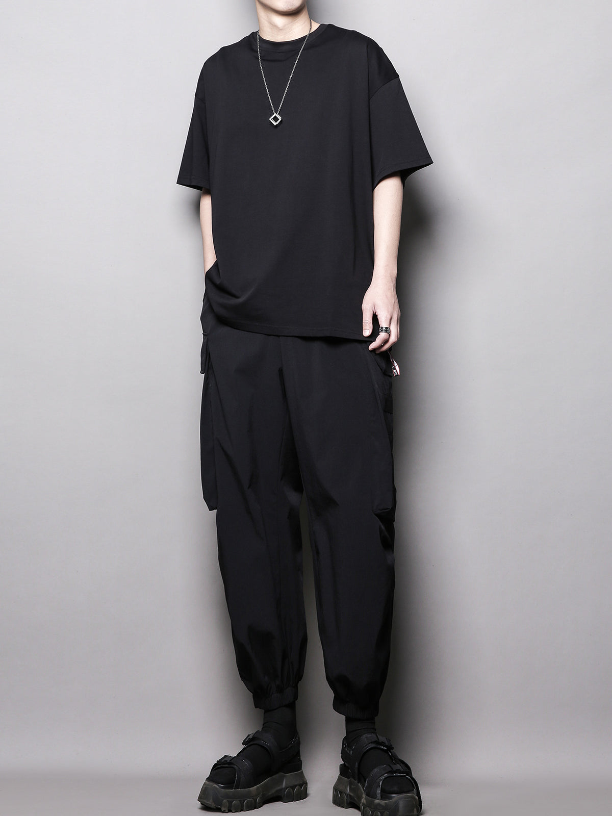 Fake-Two-Piece Techwear Patchwork Tee