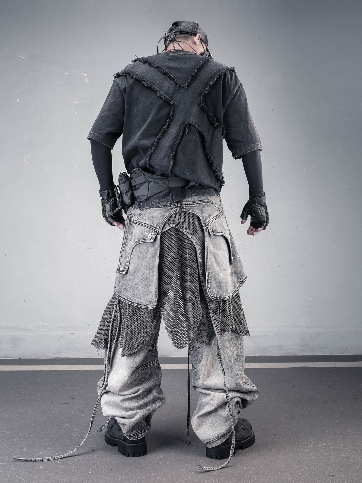 Deconstructed Vintage Wash Distressed Jeans