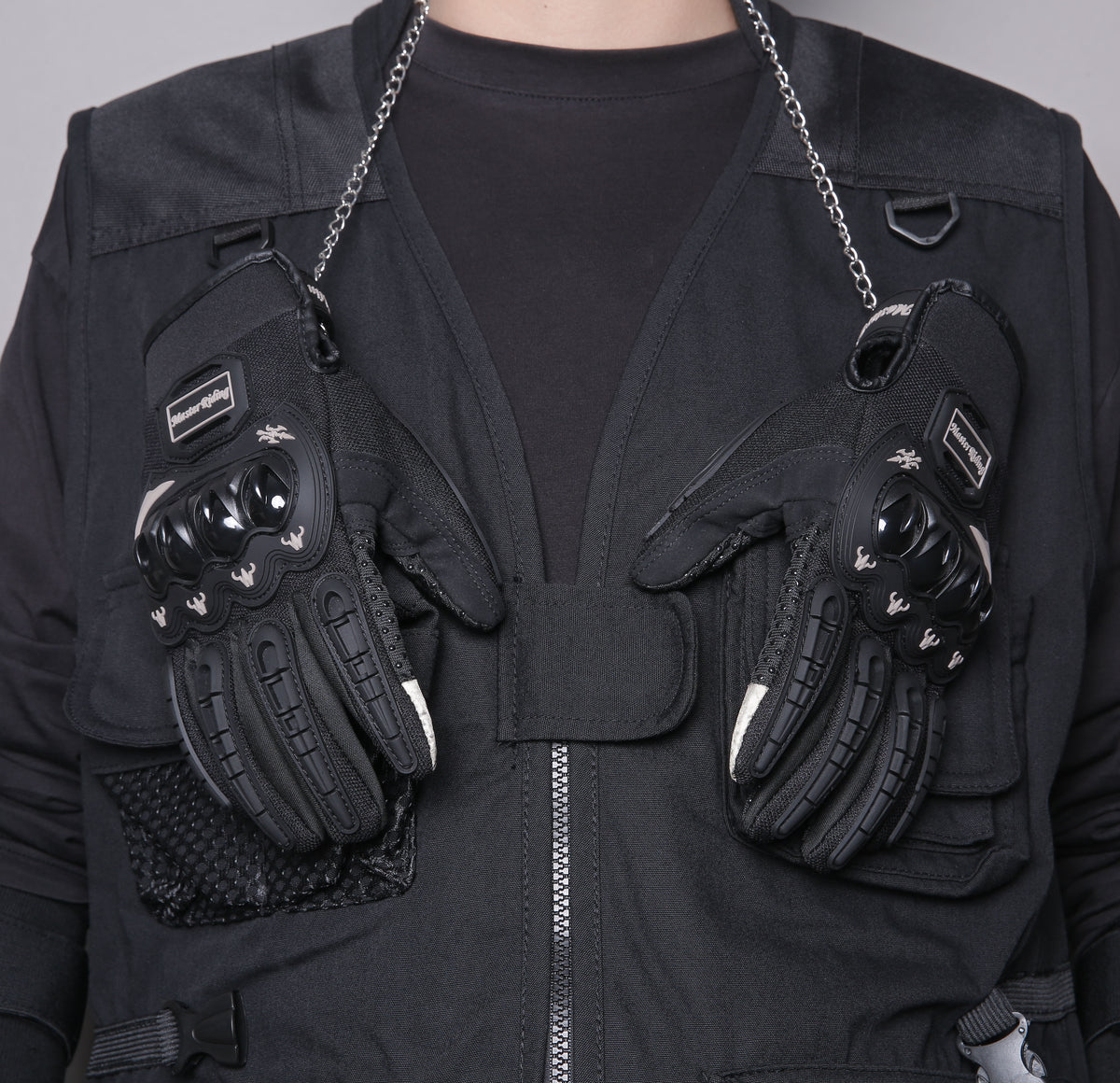 Long Tactical Leather Gloves