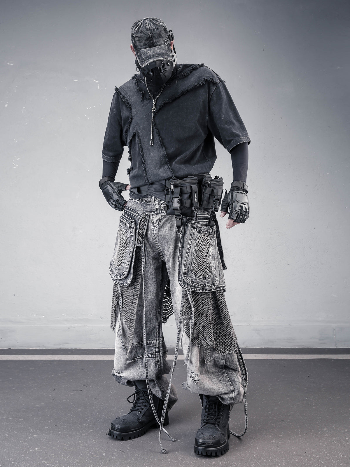 Deconstructed Vintage Wash Distressed Jeans