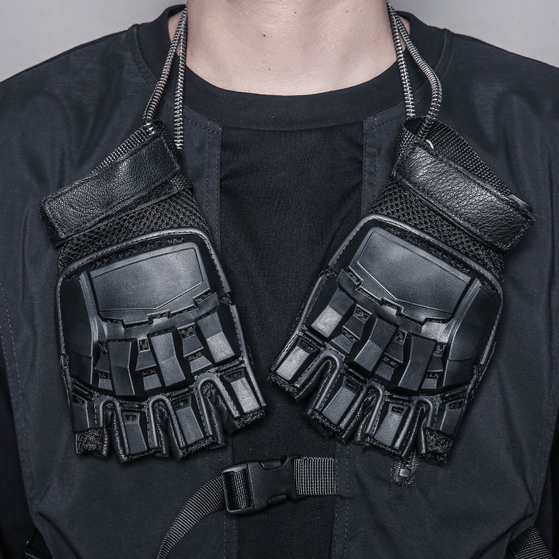 Tactical Cut-Out Leather Gloves
