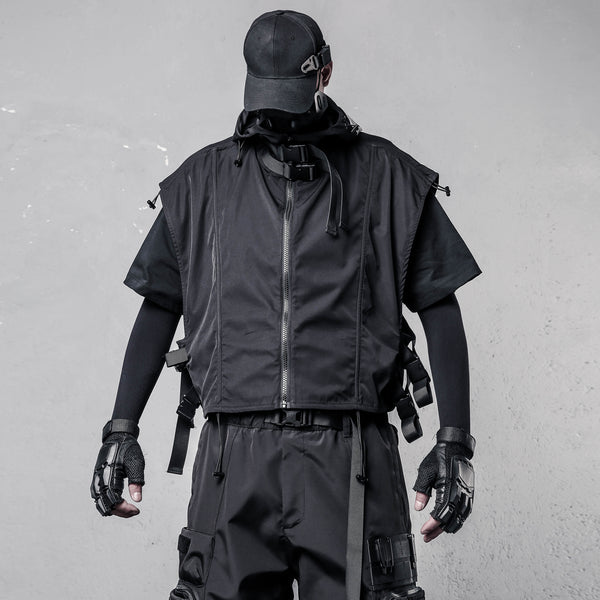 Deconstructed Techwear Vest, Short