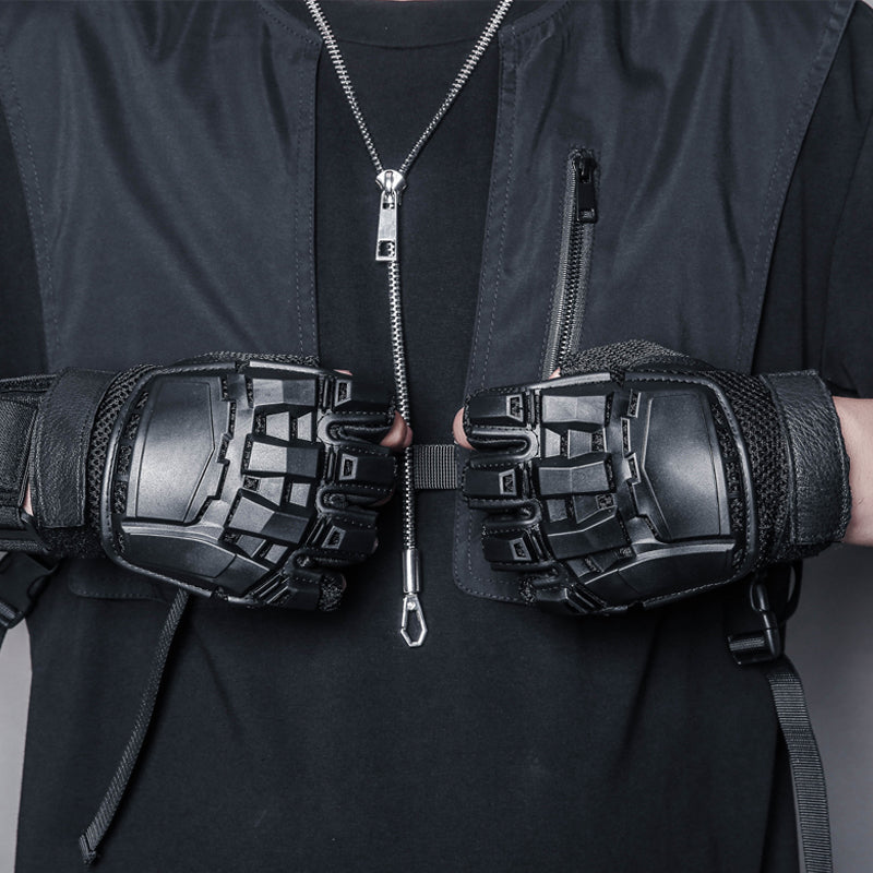 Tactical Cut-Out Leather Gloves