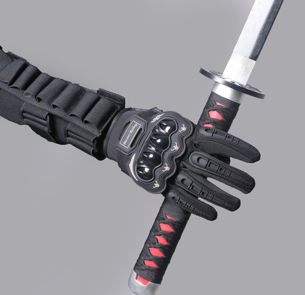 Long Tactical Leather Gloves