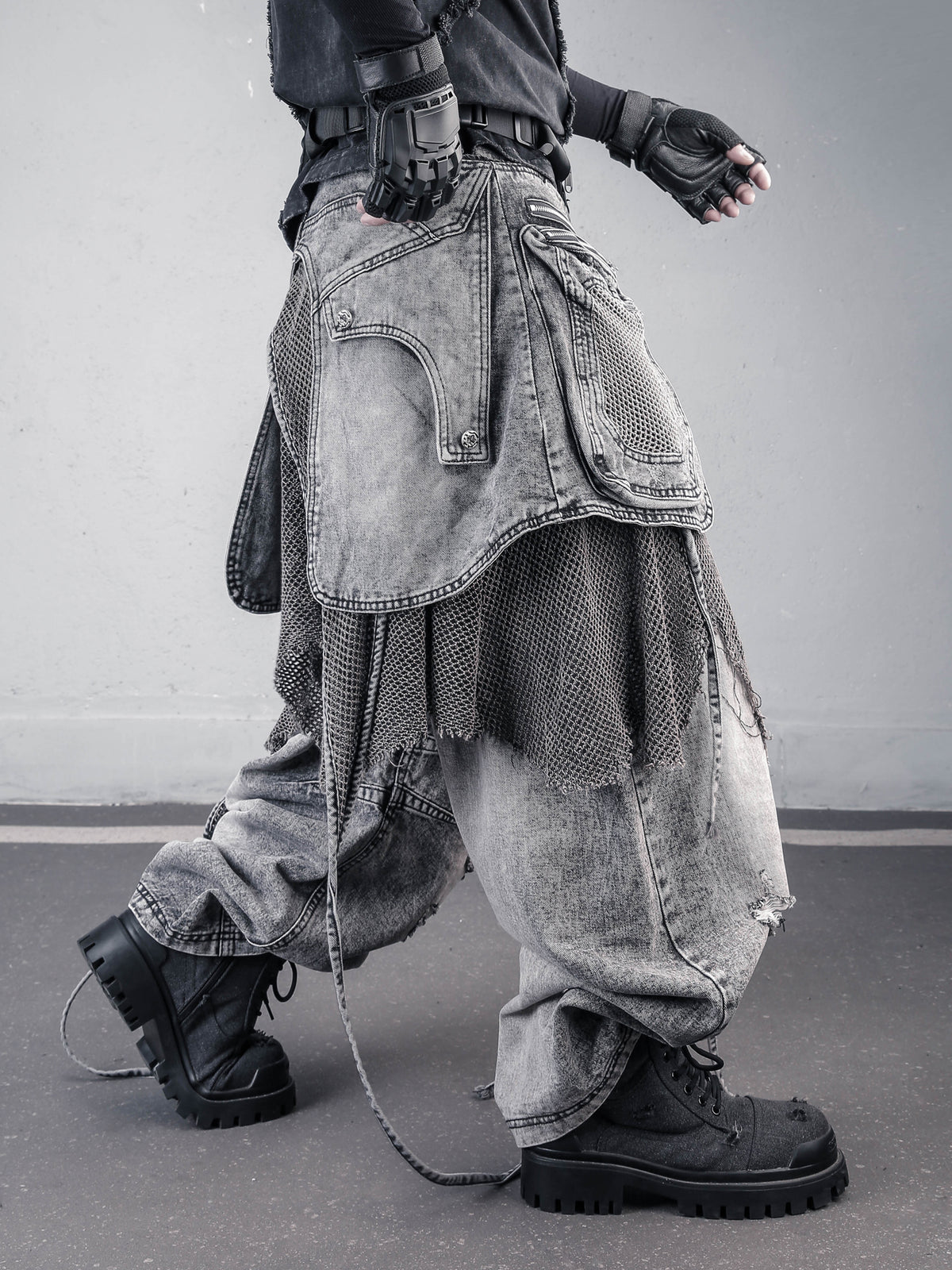 Deconstructed Vintage Wash Distressed Jeans