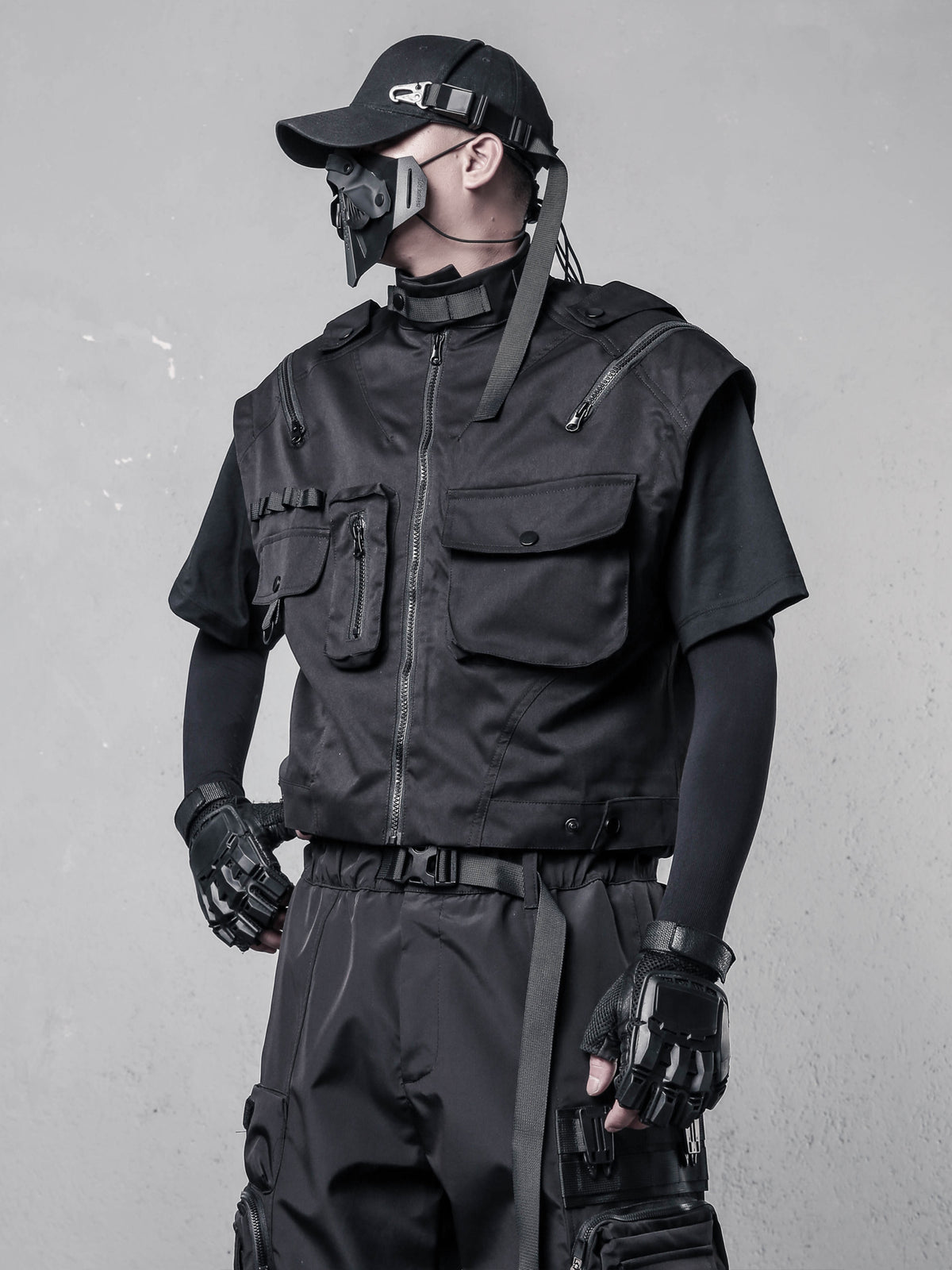 Asymmetric Workwear Techwear Vest