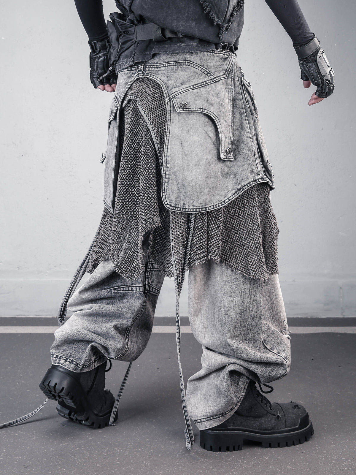 Deconstructed Vintage Wash Distressed Jeans
