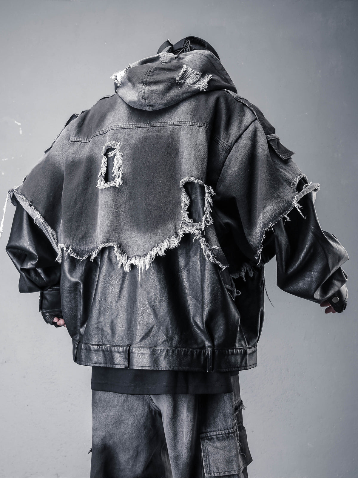 Wasteland Washed Denim Jacket - Distressed Post-Apocalyptic Outerwear