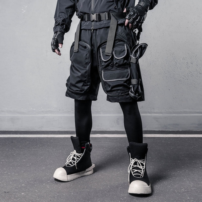 Techwear Cargo Drawstring Shorts
