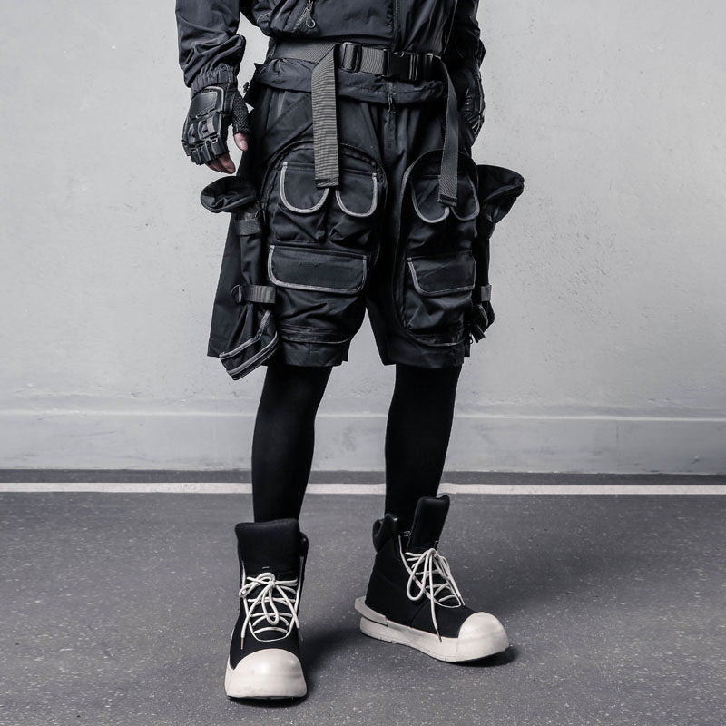 Techwear Cargo Drawstring Shorts