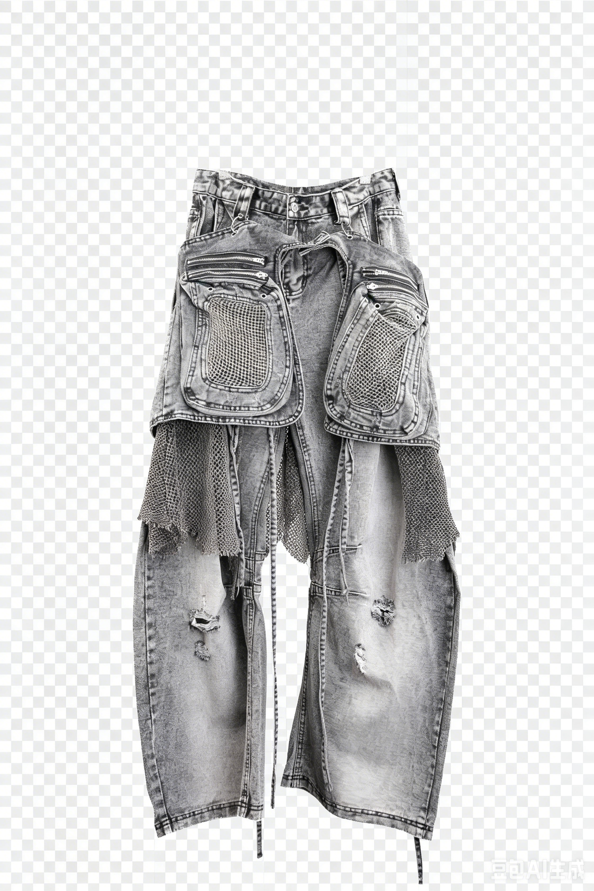 Deconstructed Vintage Wash Distressed Jeans