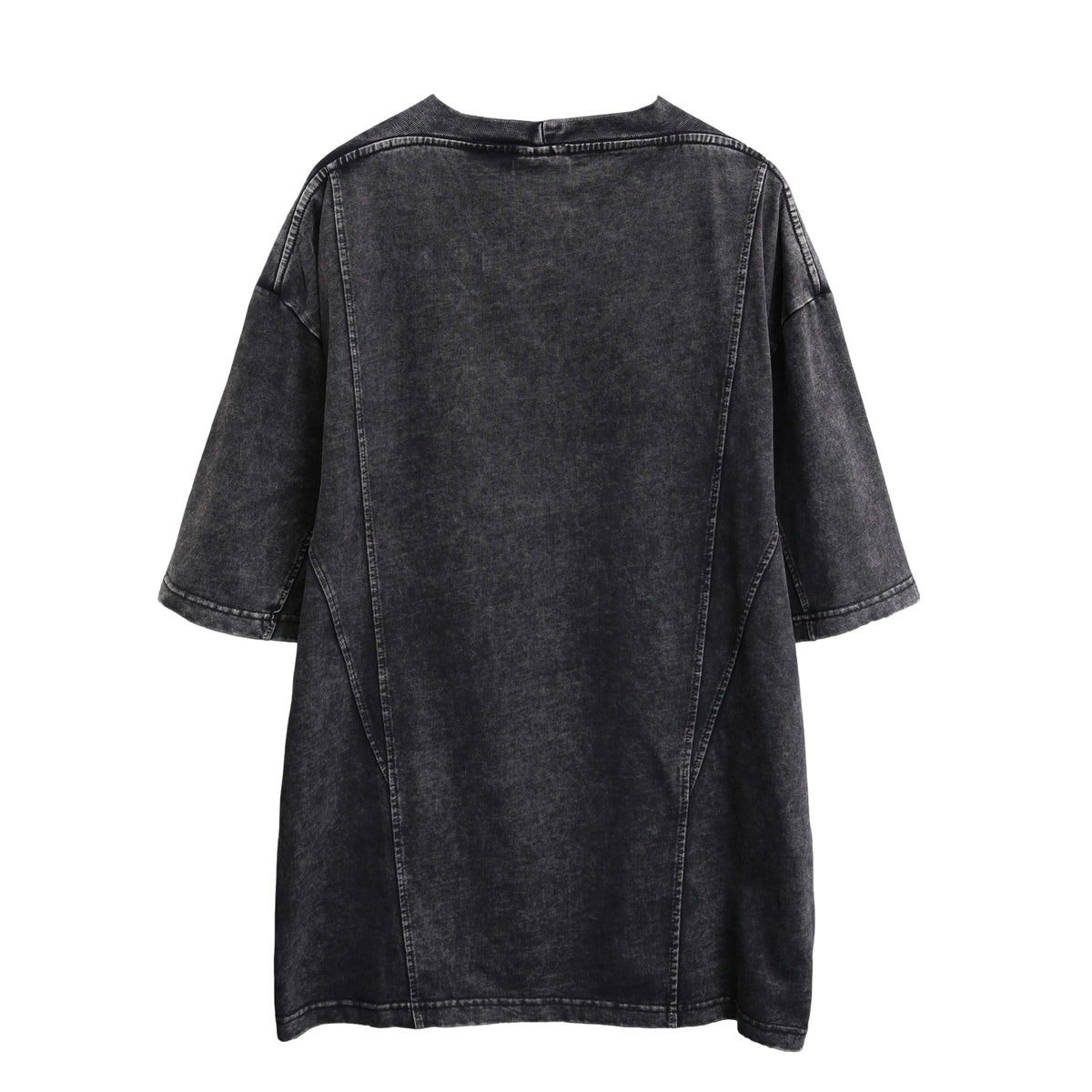 Washed distressed patchwork tee