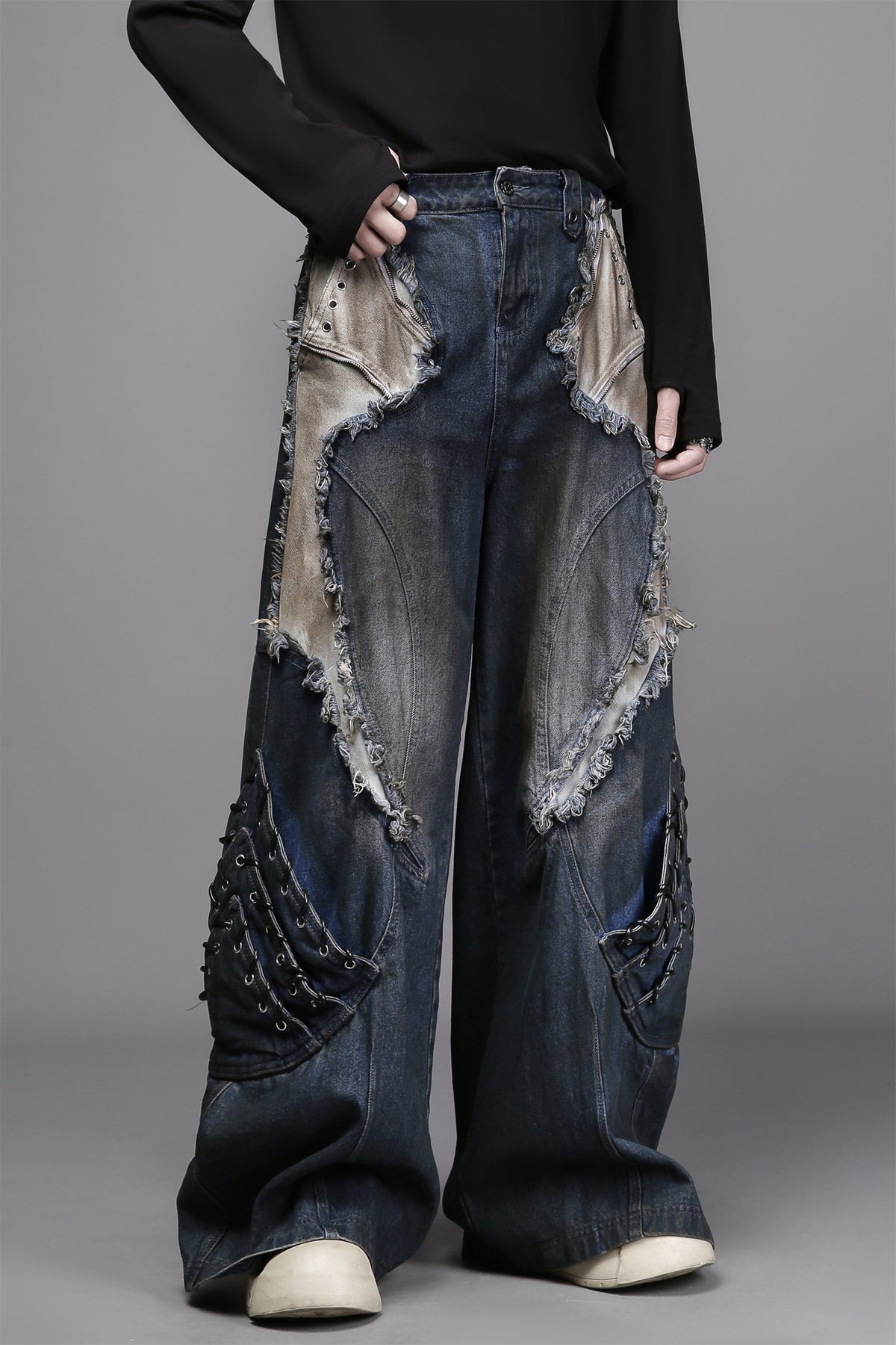 The Deconstructed Studded Fringe Denim