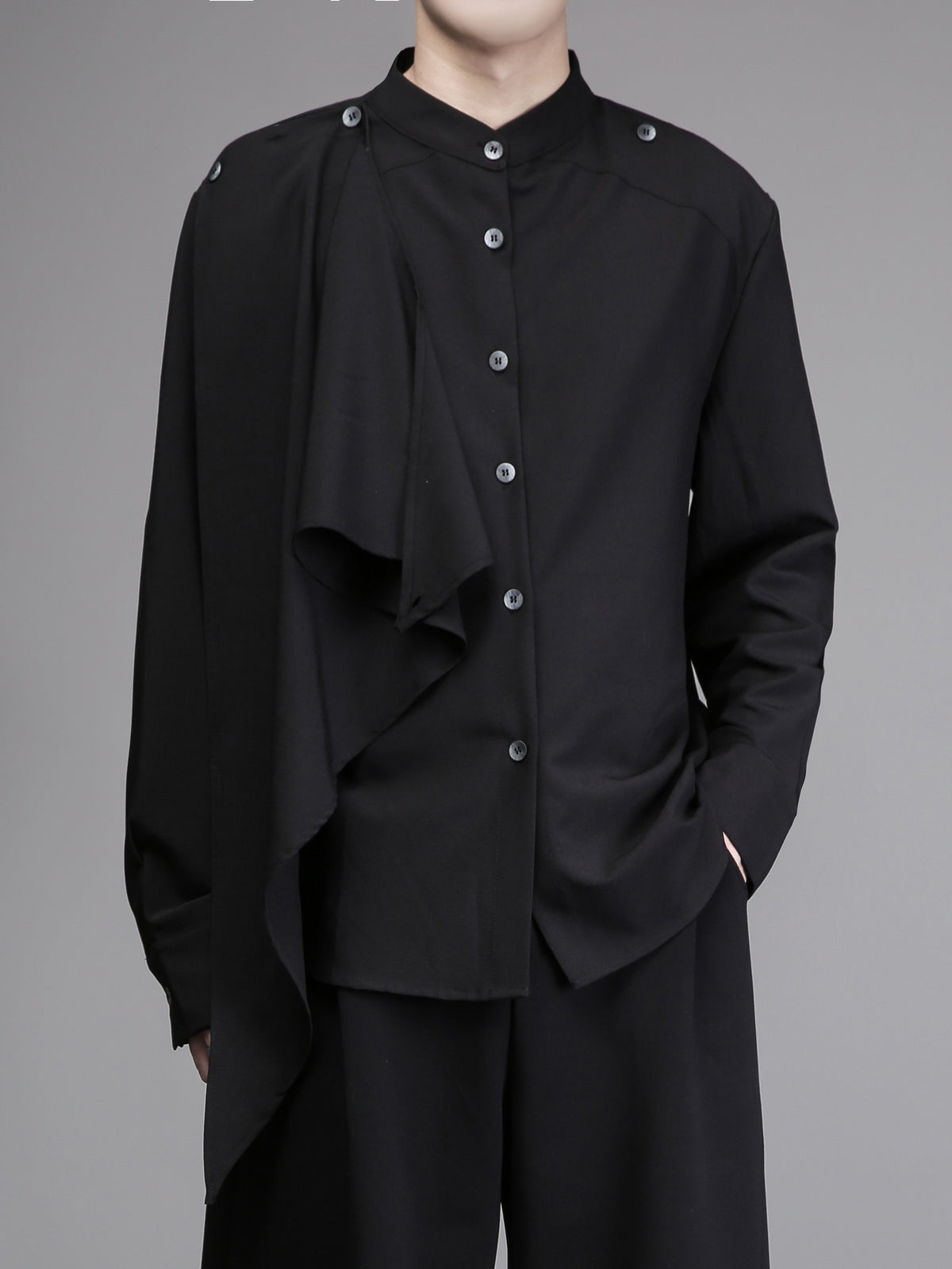 Avant-Garde 3D-Tailored Asymmetric Shirt