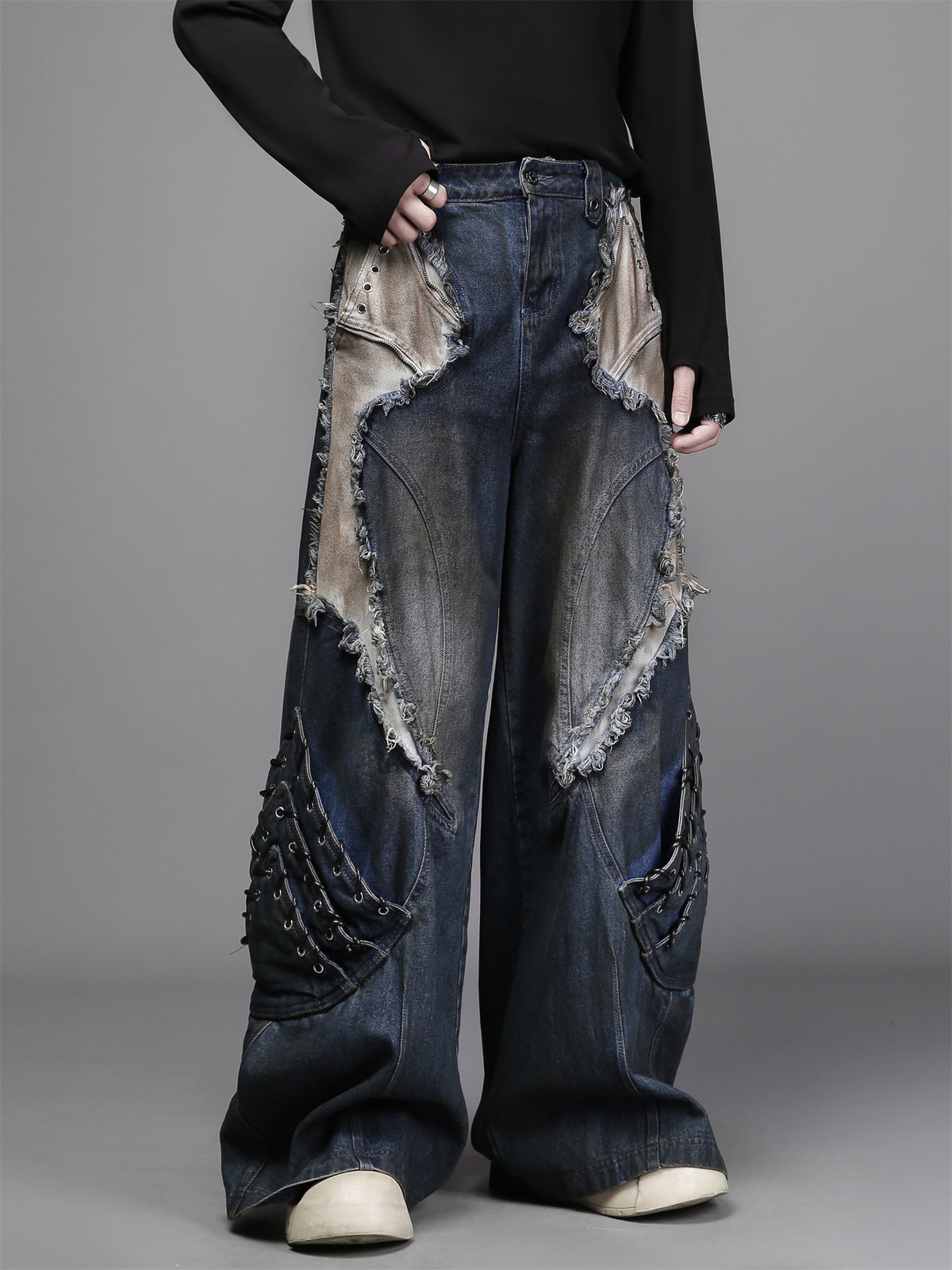 The Deconstructed Studded Fringe Denim